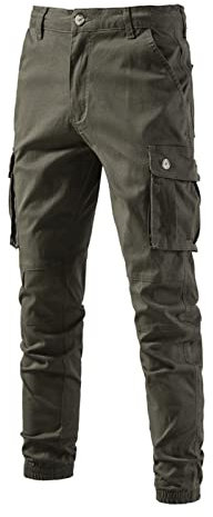 Pantalon Cargo Homme Vintage Casual Nouvelle avec Poche Cordon Couleur Uni Jogging Mode Sport Automne Hiver Pas Cher Marque Vetement de Travail Homme Extérieur Tactique Tenue Vert Armée XL