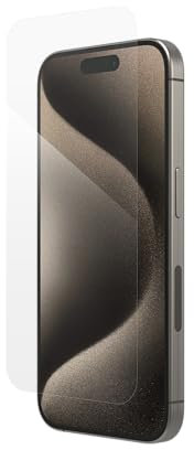 ZAGG InvisibleShield Glass XTR3, Displayschutz aus gehärtetem Glass für iPhone 15 Pro [6.1-Inch], Hüllentauglich, Blaufilter, Einfache Installation, berührungsempfindlich, stossfest (Transparent)