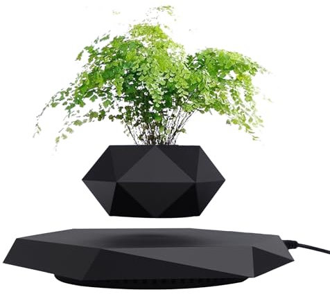 YISUIPU Macetas Colgantes flotantes para Plantas pequeñas. Eleva tu Nivel de Espacio con la Maceta Flotante, Impresionante decoración para el hogar y la Oficina (Negro)