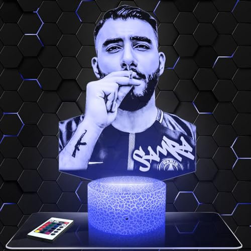 Lampephoto.fr Nachttischlampe Samr deko Deutsch Rap Hip Hop. Geschenkidee Mann Frau objekt Samr Nachtlicht Erwachsene deko Zimmer.