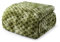 Exclusivo Mezcla Twin Size Soft Fleece Blanket, 230x168 CM Stylish Jacquard Velvet Blanket for Bed, Fuzzy Cozy Lightweight for All Season, Tie-dye Olive Green