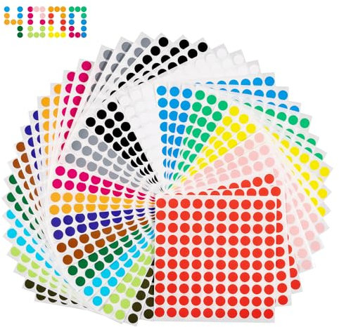 Bollini Adesivi Colorati 4000 Pezzi 10mm Etichette Adesive Colorate Stickers Rotondi Colorati Adesivi Tondi Colorati per Forniture per Ufficio a Casa, 16 Colori