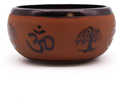 Earth Power Singing Bowl - Clay Om Buddha - 16cm