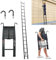 20.3FT/6.2M Step Ladder Aluminium Loft Ladder with 2 hooks, Foldable Ladders Multi-purpose Telescopic Ladders Attic Ladders with Non-Slip Feet for RV, Attics, Families, Outdoor Work, EN131