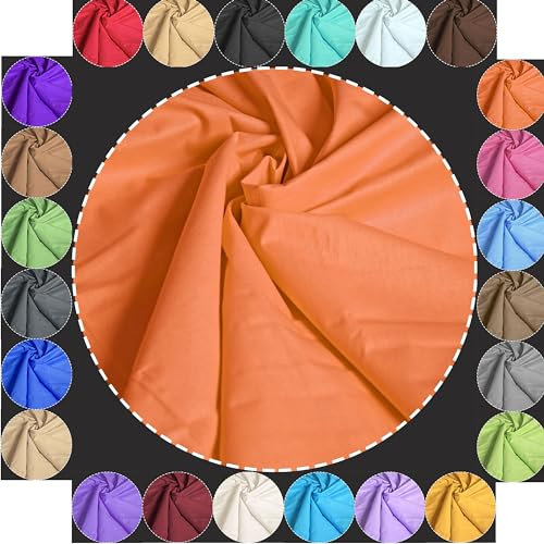 Baumwollstoff Meterware Uni Orange 240cm MAXI BREITE 50cm Länge 100% Baumwolle Patchwork Dekostoff Baumwolle Stoffe Einfarbig zum Nähen