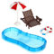 BESTonZON 5 Stück Strand-Miniatur-Puppenhaus-Dekoration Miniatur-Garten-Puppenhaus Strand-Stil Miniatur-Ornament Schwimmbecken- Strandkorb Für DIY-Gartenpflanzen-Pool