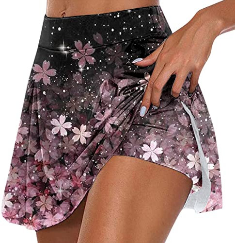 Gonna casual da donna 2024 Gonna da donna Gonna da donna Casual per allenamento quotidiano Gonna stampata Tennis Yoga Sport Gonna attiva Pantaloncini Gonna e gonna a quadri, rosa, XL