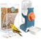 Automatischer Futterspender Vögel und Wasserspender Transparentes Acryl Vogelfutterhaus und Vogel Wasserspender Vogelkäfig, Käfigzubehör für Vögel, Papageien, Kanarienvögel (Blau)