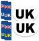 Papa Prints UK Car & Motorcycle Stickers: Self Adhesive Ovals (2) & Number Plates (4) for Europe - Pack of 6