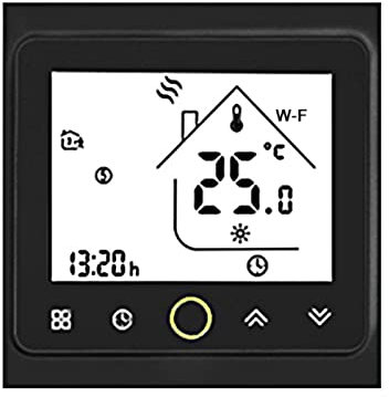 Funien Thermostat,Wi-Fi Smart Thermostat Temperature Controller APP Control 5A Compatible with Home Water/Gas Boiler Thermostats for Home - Black