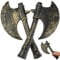 Shappy 2 Pcs Medieval Viking Hand Axe Viking Fake Axe Prop Axe for Halloween Costume Cosplay and Battle Game, Retro Color, about 14.96 x 7.48 inches/ 38 x 19 cm