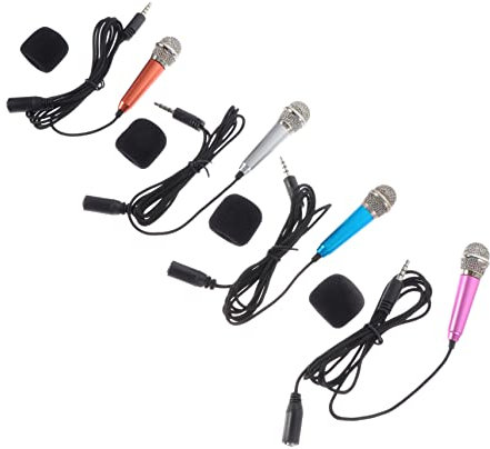 JOINPAYA 4pcs Mini Microphones for Boys and Girls Smartphone Recording Microphone Usb Portable Voice Recording Mic Kit