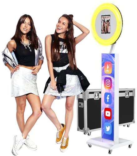 JIYANG Tragbare Fotokabine, kompatibel mit iPad 12,9 Zoll, 11 Zoll, 11 Zoll, 10,2 Zoll, Fotoautomaten mit Software-App-Steuerung, Musik-Synchronisation, kostenloses individuelles Logo, Flughülle, für