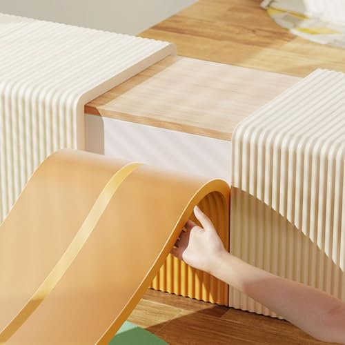 Universal Sicherungspuffer, 20 x 200 cm Kantenschutz Kinderbett, Möbel-Eckenschutzstreifen, Schaumstoff Antikollisions-Softtasche(Weiß,20 cm x 200 cm)