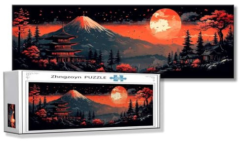 Puzzle Japan 900 Teile Berg Puzzle Erwachsene Anspruchsvoll Groß XXL 87 x 34 cm Jigsaw panorama, Schwer Impossible Jigsaw, 2025 Klassische Holzpuzzle für Erwachsene Männer, Frauen, ältere Menschen Q-5