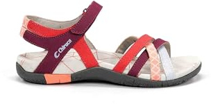 CHIRUCA Malibu 17 Damen-Sandalen, Bordeaux/Koralle, Synthetik, Bordeauxrot / Koralle, 41 EU