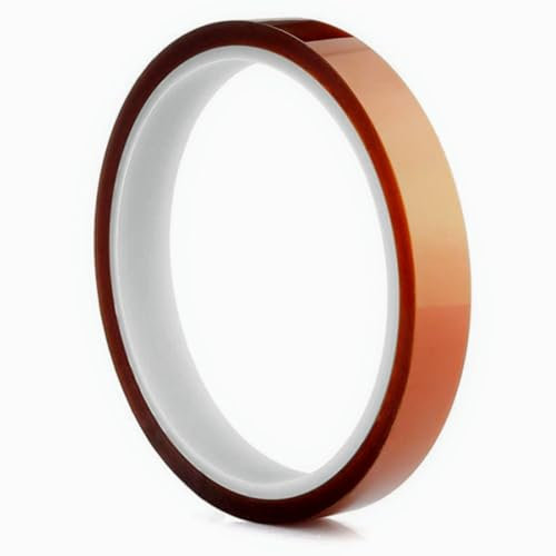 BOBOZHONG Cinta Kapton Alta Temperatura 10mm x 33m - Cinta Poliimida Resistente al Calor 300°C para Soldadura, PCB, Impresión 3D y Electrónica - Adhesivo Silicona Sin Residuos (1 Rollo)