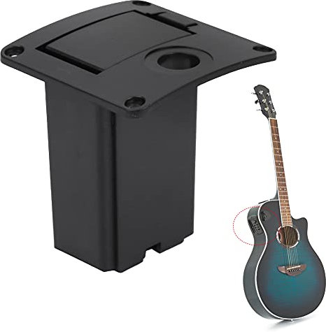 ZJchao 9 -V -Batteriehalter, Guitar Battery Case Guitar Pickup Battery Box 9V Batterieabdeckung Hülle Bag Organizer Box Batteriehalter für Gitarre und Bass Pickup Fond (Square Bajonett)