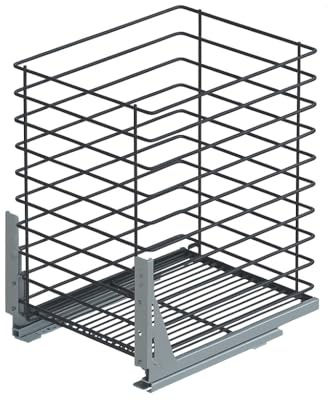 woplus Unterschrankauszug Antrazit Schrankauszug mit Softclose 1 Etage Vollauszug Bodenmontage (Möbel 600mm)