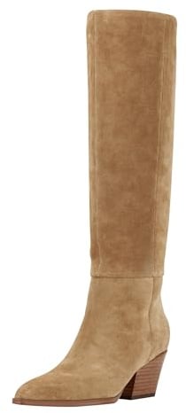 Marc Fisher LTD Women's Tarrie Knee High Boot, Medium Natural Suede 101, 4.5 UK