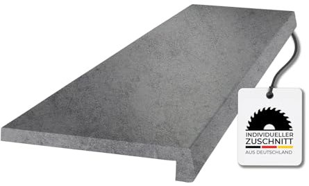 HausFux Fuxalit Innenfensterbank Beton – Zuschnitt auf Maß – MDF Fensterbank mit CPL-Beschichtung – modern, UV-beständig, pflegeleicht (Beton, T x L | 40 x 70 cm)