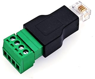 JZK Adattatore da RJ11 maschio a terminale a vite a 4 pin spina connettore da RJ11 6P4C a morsettiera a 4 pin per cavo telefonico e modem