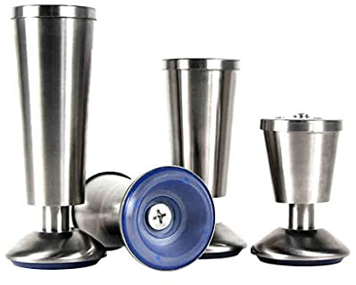 Möbelbeine, becherförmige, verstellbare Sofabeine, Möbelfüße für Werkbank, Bücherregal, TV-Schreibtisch, Tisch, Metallbeine aus Edelstahl, 4er-Set, 100 mm