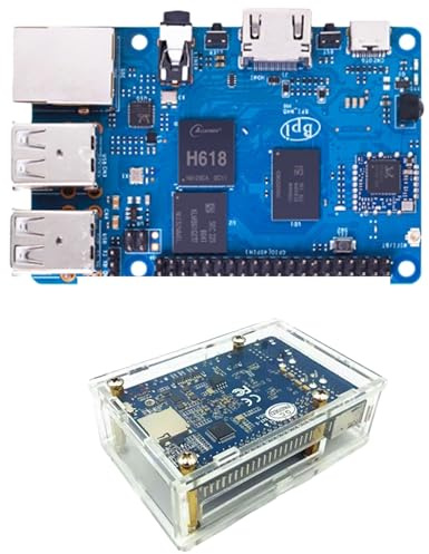 Banana Pi BPI-M4 Berry Single Board Computer, Allwinner H618 Quad-Core ARM Cortex-A53, 2GB LPDDR4 RAM, 8GB eMMC, 85x56mm (Single Board + Acrylic Shell)