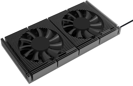 Xnuiasqe Aluminum GPU Backplate with 70mm 4Pin PWM Cooling Fan Heatsink for Gaming Graphics Card Silent