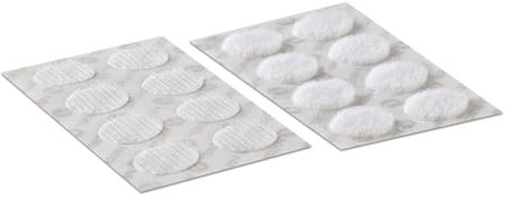 VELCRO Marke | Aufklebbare Münzen | Doppelseitige selbstklebende Klebemünzen mit Klettverschluss, perfekt für Raumdekoration und Büro, Garage | Weiß | 16 mm x 16 mm | 16er Pack