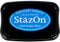 Tsukineko StazOn Stempelkissen - Blau, Hydrangea Blue - Groß - Deckend, Lufttrocknend, Wasserfest - Embossing