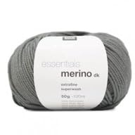 Rico Design Garn Merinowolle, 100% Merinowolle, Grau, 50g ca. 120m, Nadelstärke 4 - 4,5 mm, 30°C Schonwaschgang in der Waschmaschine