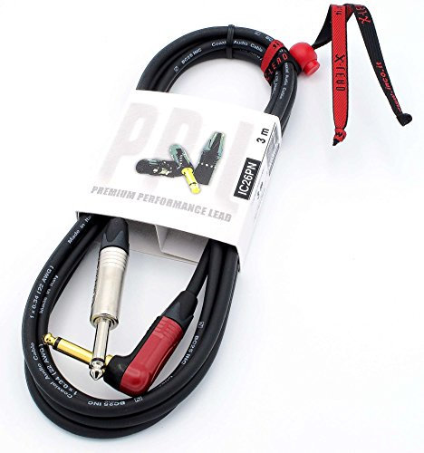 X-LEAD IC26PN030BK serie PLATINUM, cavo per strumenti professionale di alta qualità per Chitarra/Basso/Tastiere - Jack to Jack - connettori NEUTRIK - (3 m, nero)- MADE IN ITALY by INCO