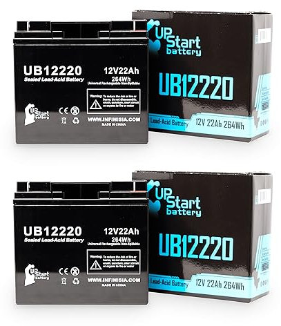 2x Pack - Replacement for SUNNYWAY SW12200 Battery - Compatible UB12220 Universal Sealed Lead Acid Battery (12V 22Ah 22000mAh T4 Terminal AGM SLA)