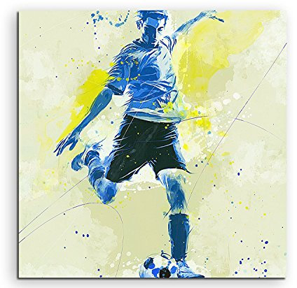 Paul Sinus Art Fussball 60x60cm SPORTBILDER Splash Art Wandbild Aquarell Art