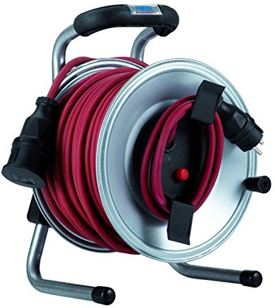 HEDI G1S25NTF010 Geräte-Kabeltrommel, 250 V, silber, schwarz
