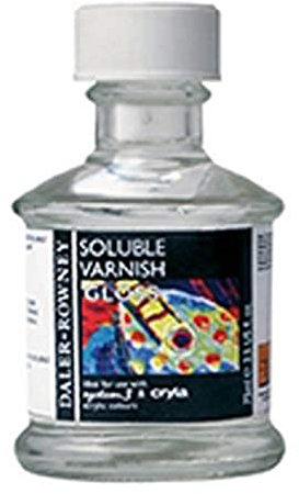Daler Rowney: Medios Para Acrílicos: Barniz Brilloso Soluble 75ml: Ideal Para Usar Con Pinturas Cryla & System 3