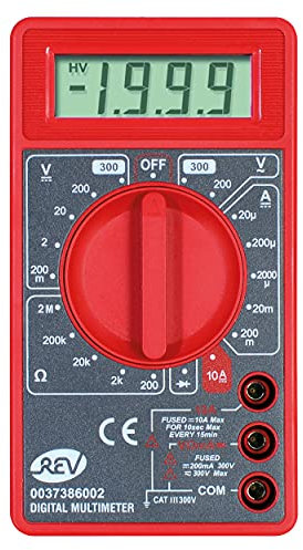 REV Multimeter, Spannung- Widerstand- Dioden- Polaritätsprüfung, rot