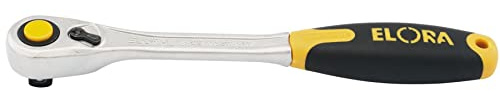 Draper 25930 Elora 1/2 Quick Release Reversible Ratchet Drive with Soft Grip and Fine Tooth, 270mm Length