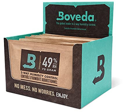 Boveda für Musikinstrumente | Ersatz für 2-Wege-Feuchtigkeitsregulierung mit 49% relativer Feuchtigkeit | Größe 70 für Streichinstrumente aus Holz | verhindert Risse und verzogenes Holz | 12 Stück