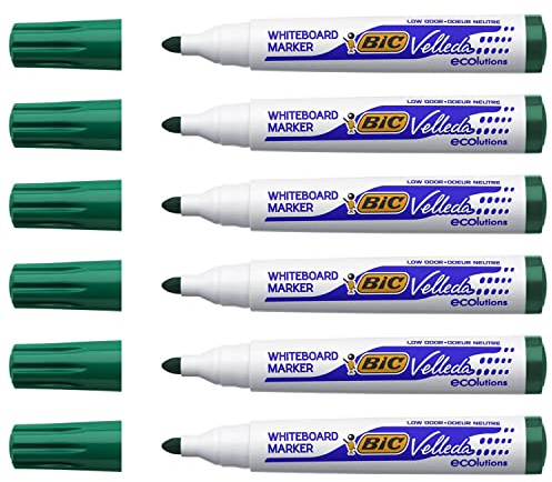 VELLEDA Whiteboard-6 Marker Whiteboard trocken abwischbar 1701 ECOlutions pte Keilspitze Large Grün