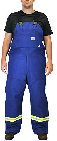 Carhartt Herren FR Gestreifte Ente Lätzchen gefüttert Overall, Königsblau, 30W x 30L