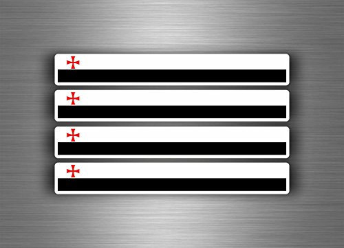 Akachafactory 4 x Aufkleber für Auto, Motorrad, Streifen, Flagge, Tuning, Tempelritter, Ritter