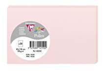 Clairefontaine 1455C - Pacco da 25 Cartoncini - Formato 8,2x12,8cm - 210g/m² - Colore rosa - Biglietti di invito e Corrispondenza - Gamma Pollen - Carta Premium Liscia