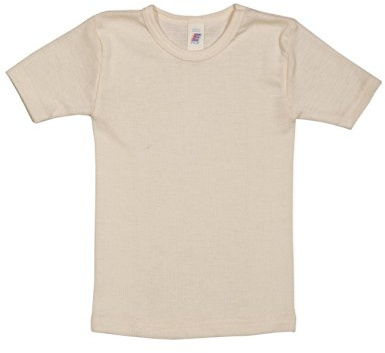 Engel Natur, Childrens Undershirt T-Shirt, 70% Organic Wool, 30% Silk (12-14 Years - EU 164, White - Natural)