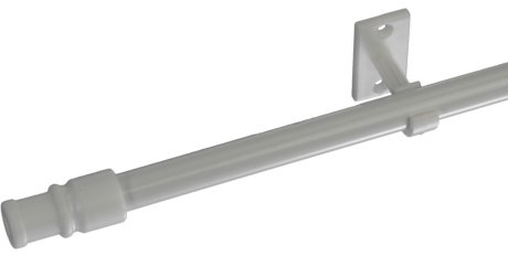 Liedeco Cafehausstange, Scheibenstange 12 mm| Florida weiß | ausziehbar 55-85 cm