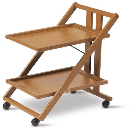 ARREDAMENTIITALIA Arredamenti Italia Servierwagen GIMMY, Holz - Zusammenklappbar - 2 Ablageflächen - Elegant - Farbe: Kirsche Holz AR-It il Cuore del Legno