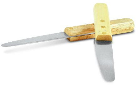 7 1/2 Clam Messer Muschelschuck Muschelmesser Muschelmesser Meeresfrüchtemesser Meeresfrüchte Werkzeug Edelstahl Holzgriff 2er Set, 3824, Set of 2