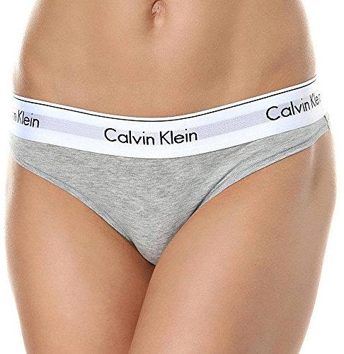 Calvin Klein Damen String Thong Unterwäsche, Grau (Grey Heather), XS