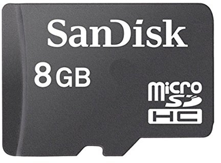 SanDisk microSDHC 8GB Class 4 Speicherkarte (inkl. microSD zu SD Adapter)